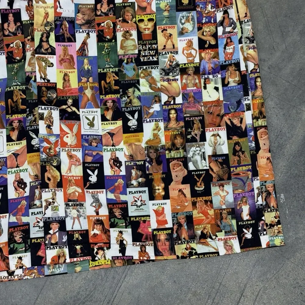 Playboy Shirt Men Size Large All Over Collage Cover Magazine Centerfold - Picture 5 of 14
